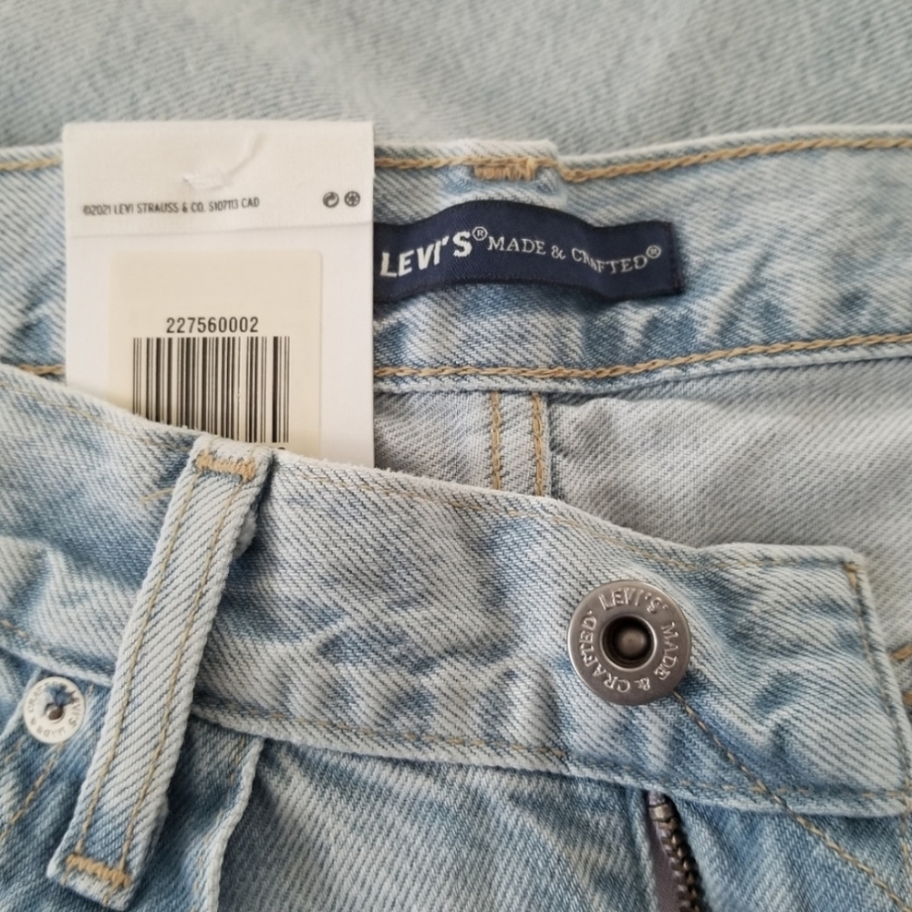 Levi's Made & Crafted Pleated High Rise Straight Leg Cropped Jeans Size … - Picture 4 of 7